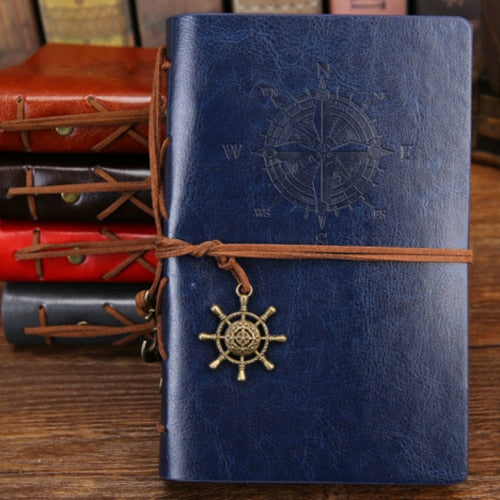 Retro Pirate Anchors Leather Notebook