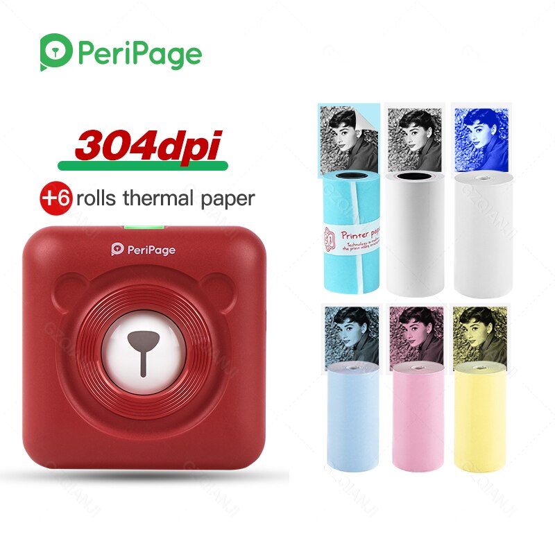 Candy-Color Pocket Photo Printer (203DPI & 304DPI)