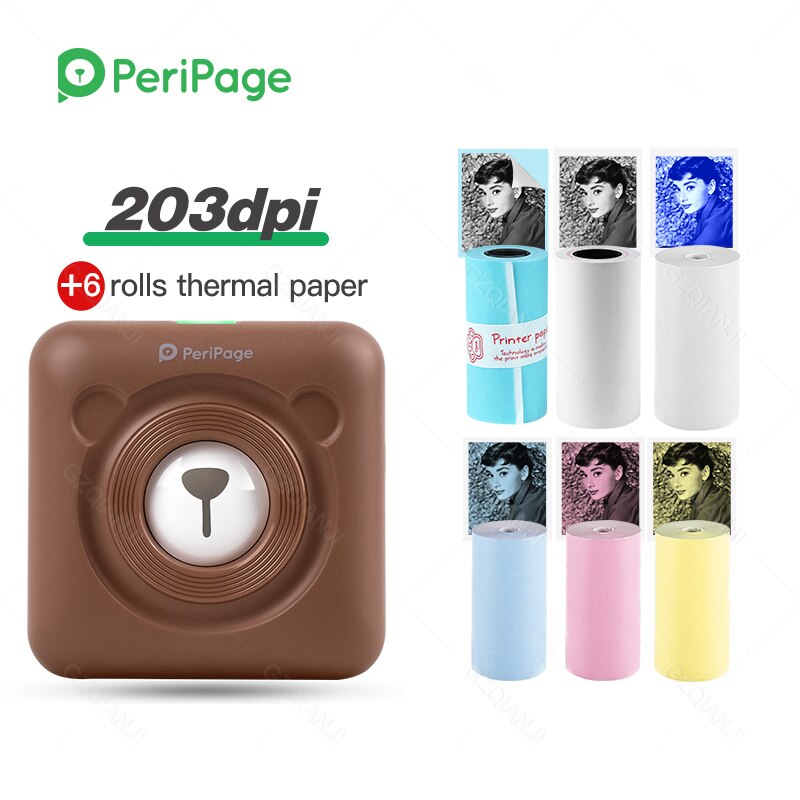 Candy-Color Pocket Photo Printer (203DPI & 304DPI)