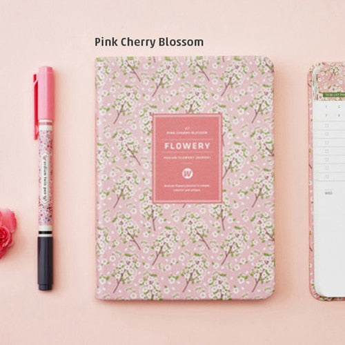 Cute PU Leather Floral Planner