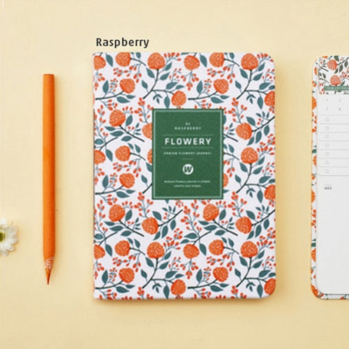 Cute PU Leather Floral Planner